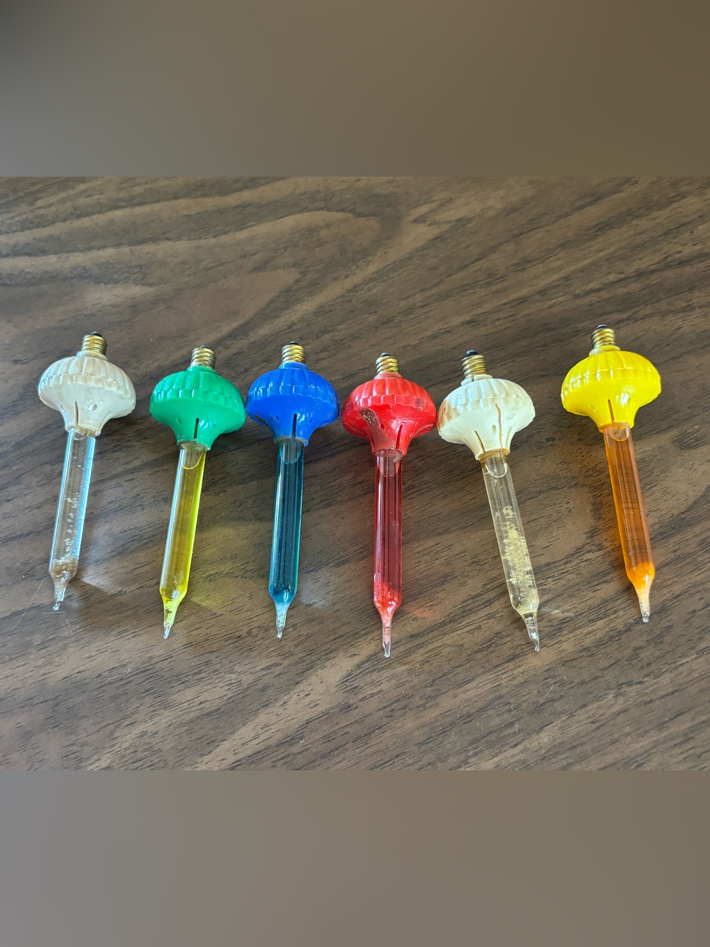 Vintage C6 Biscuit Bubble Lights Lot of 6 NOMA Style Christmas Bulbs 1940s 50s